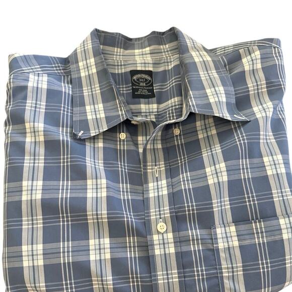 Brooks Brothers Men's Blue White Plaid Print Button Down Shirt Size 4XLT - Picture 1 of 8